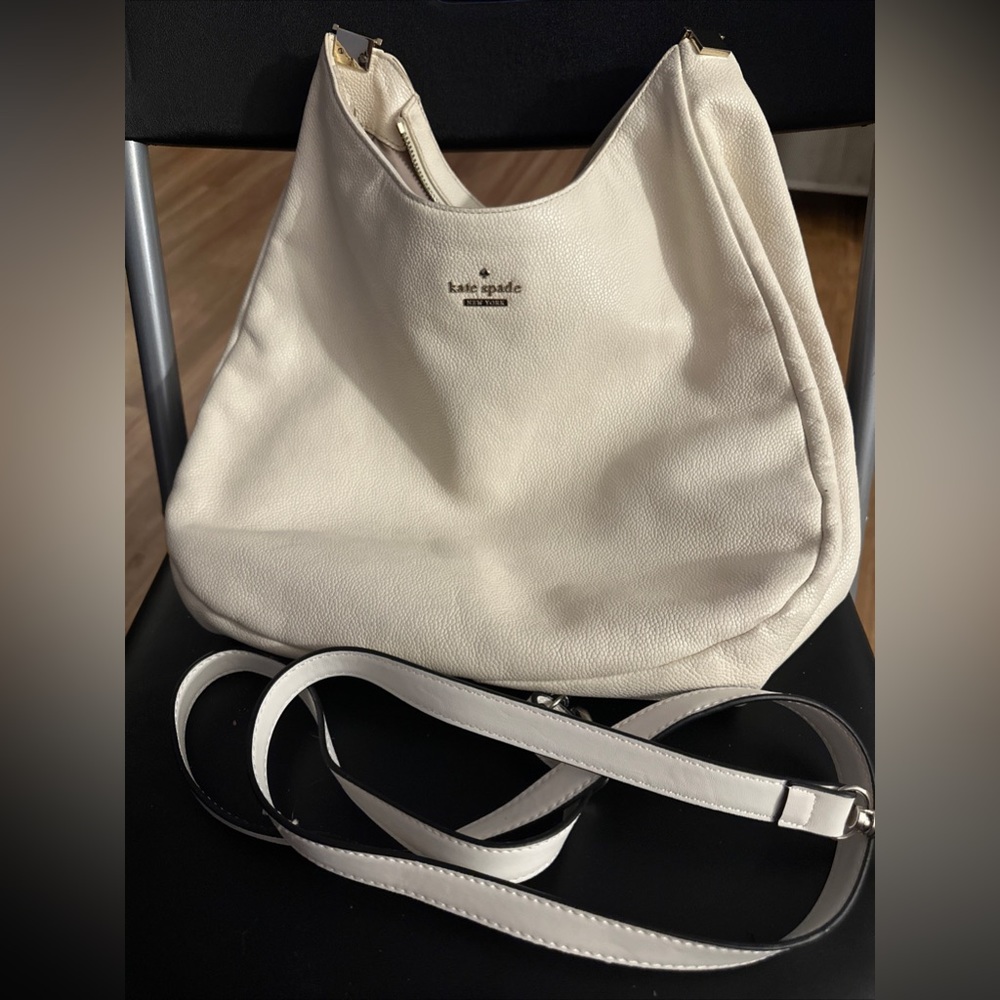 White Leather Kate Spade Shoulder or Crossbody Bag Excellent